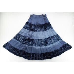 Fashion Fantasy Maxi Skirt Womens Small Blue Boho Witchy Whimsygoth Velvet Gypsy